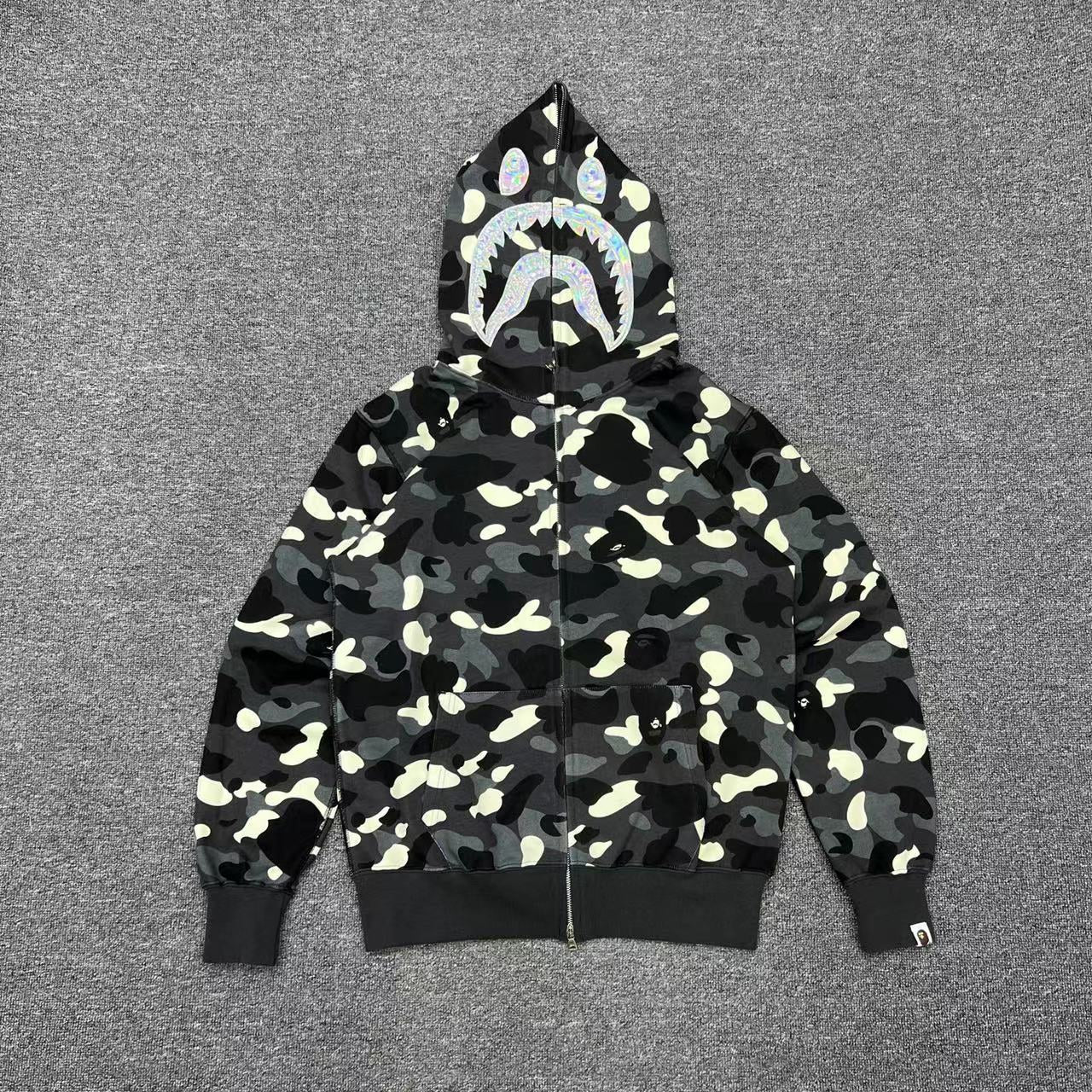 Bape Camo Shark Zip Ups