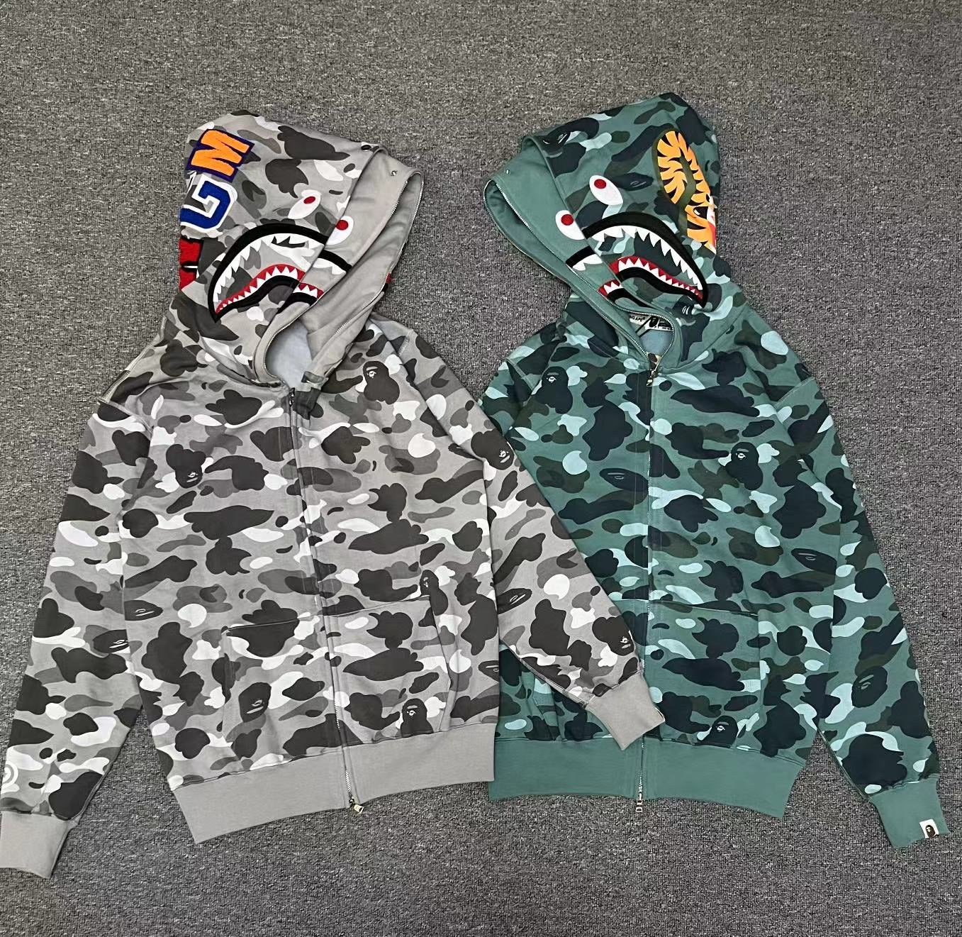 Bape Camo Shark Zip Ups