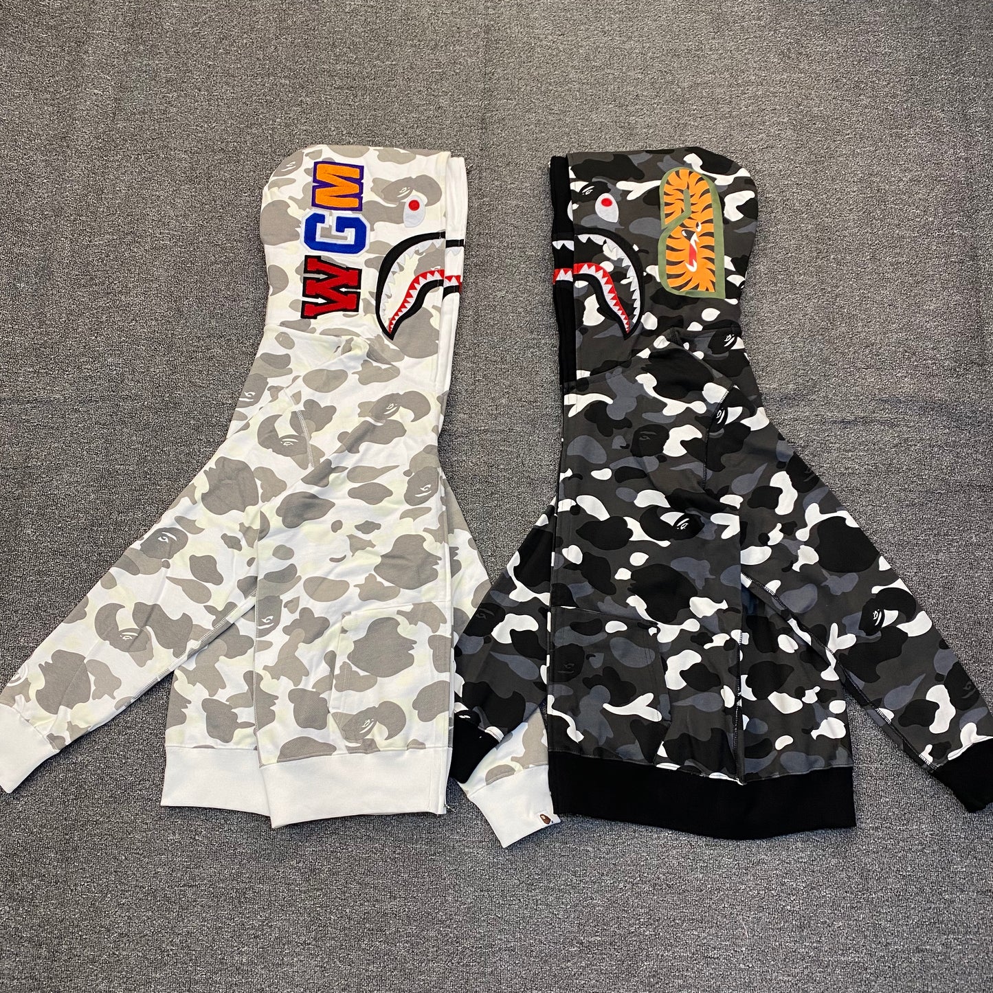 Bape Camo Shark Zip Ups