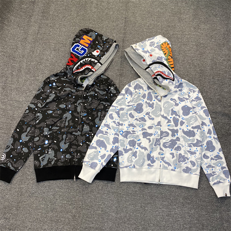 Bape Camo Shark Zip Ups