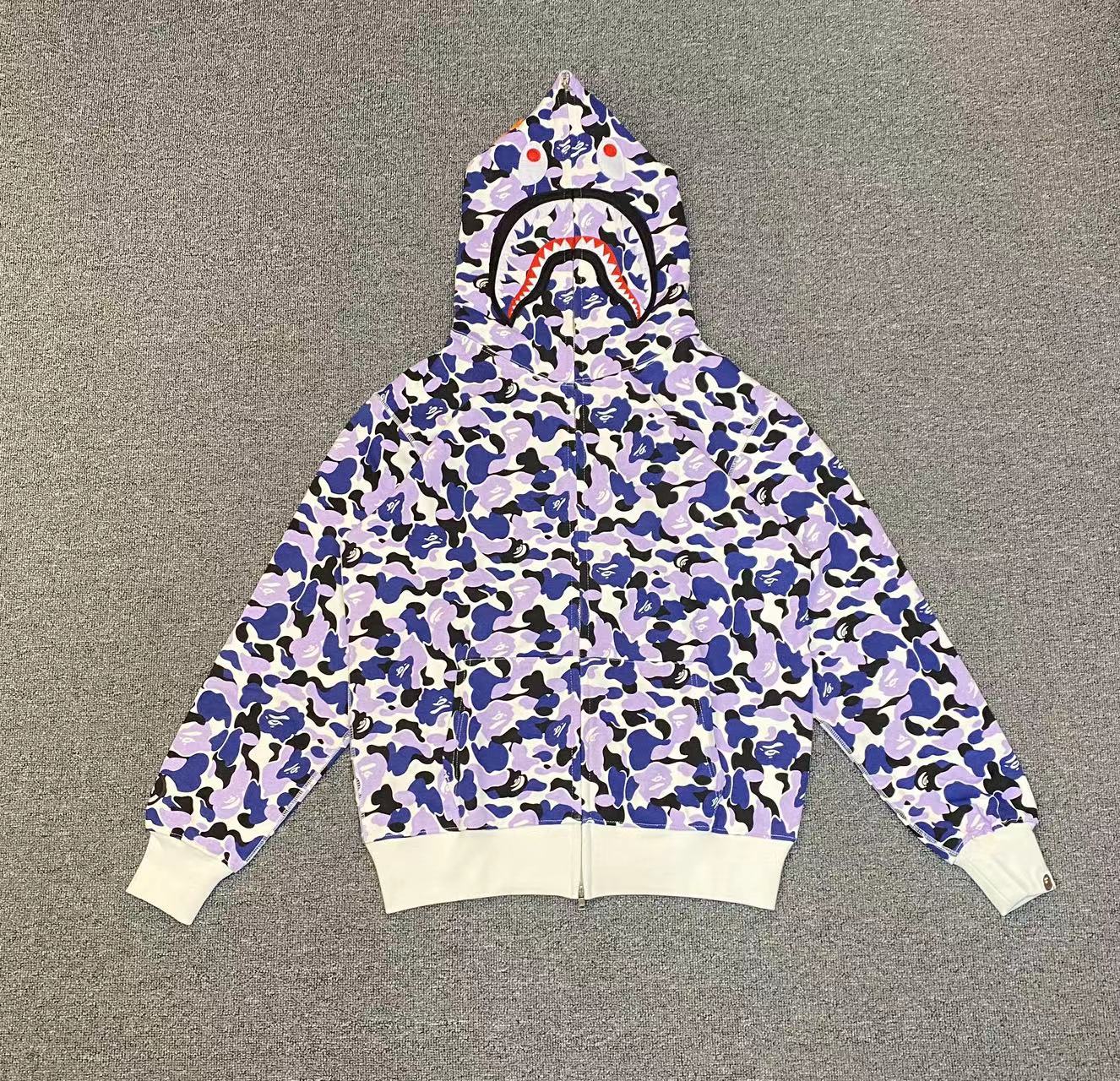 Bape Camo Shark Zip Ups