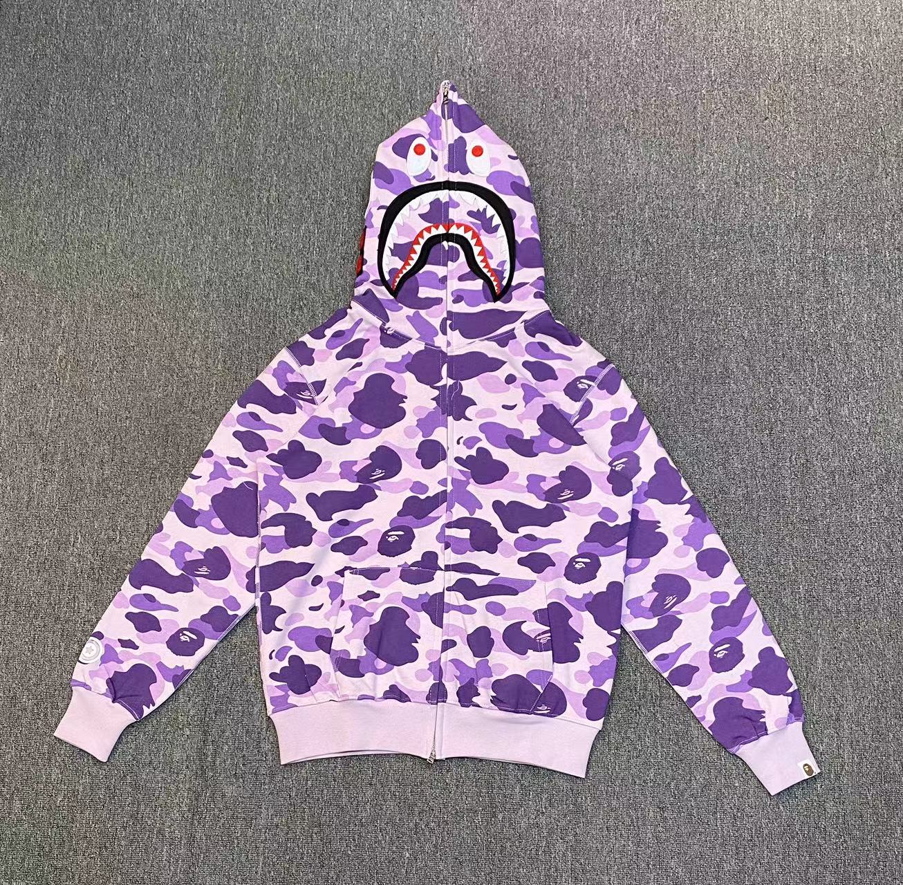 Bape Camo Shark Zip Ups