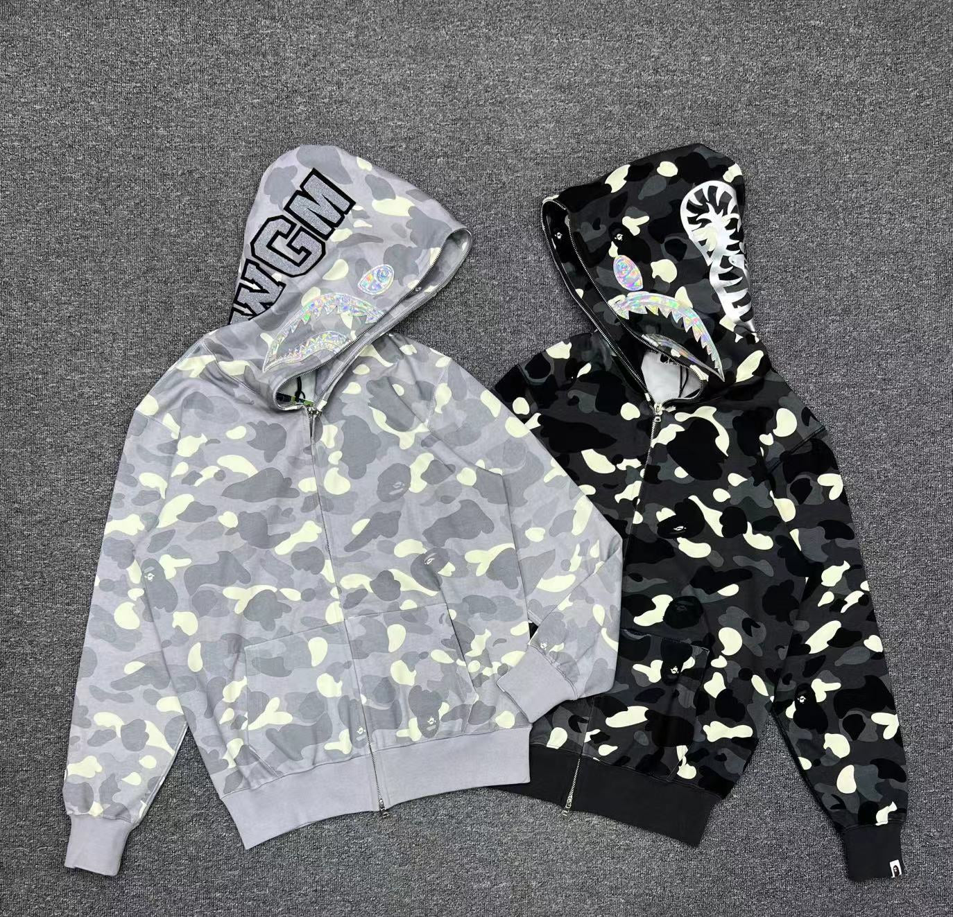 Bape Camo Shark Zip Ups