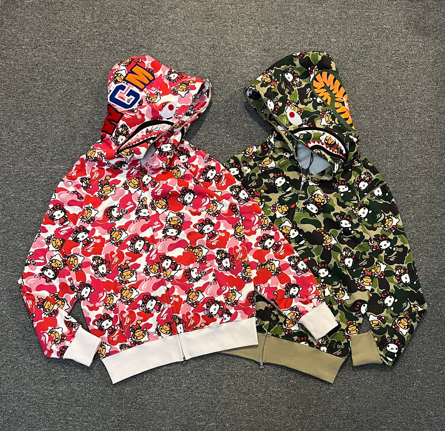 Bape Camo Shark Zip Ups