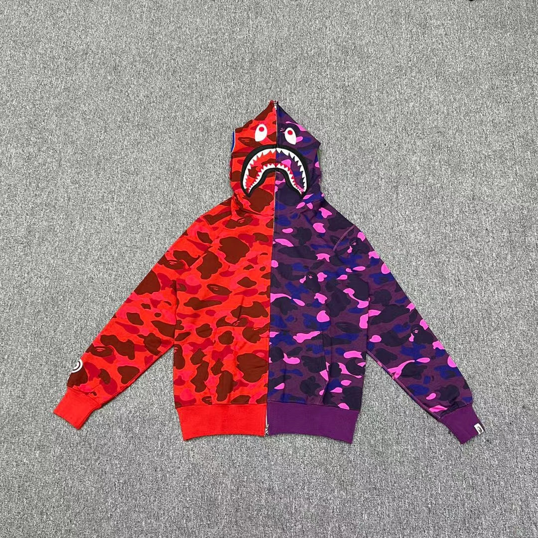 Bape Camo Shark Zip Ups